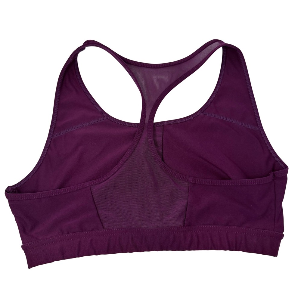 Dip Womens Racerback Sports Bra Plum Purple Mesh Panel Activewear Size Large